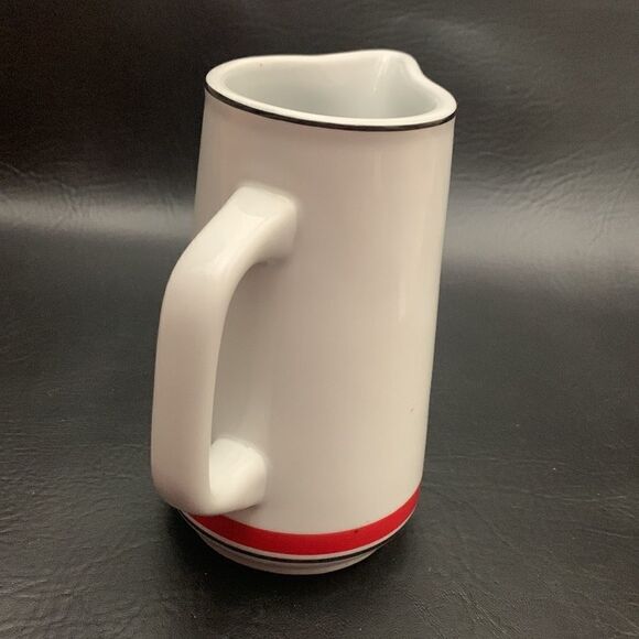 SPAL Porcelanas Portugal 14 White Red Black 1/2  Litre Milk Cream Sauce Pitcher - Picture 2 of 5